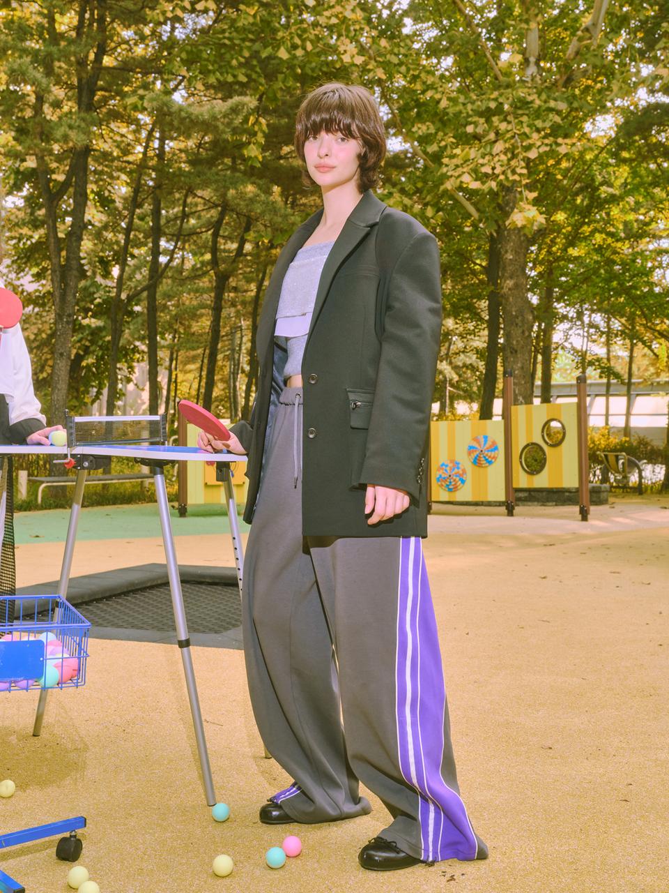 toinq Color Block Jersey Adjustable Hem Pants [Navy] (T249MPT903W)