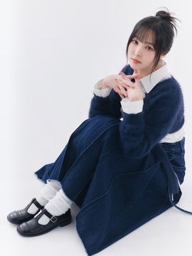 toinq Denim Pleated A-line Belt Skirt (T249MSK905W)