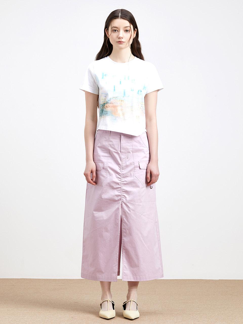 toinq Hem Unbalanced Print T-shirt