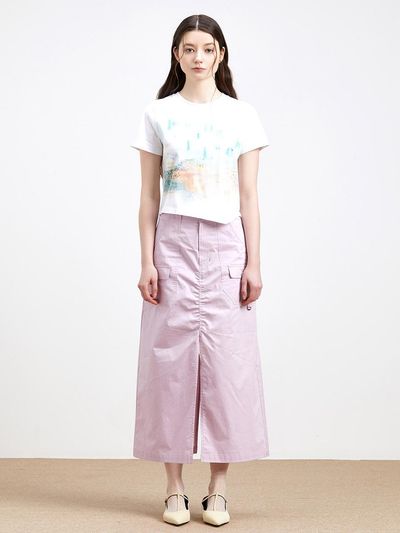 toinq Hem Unbalanced Print T-shirt