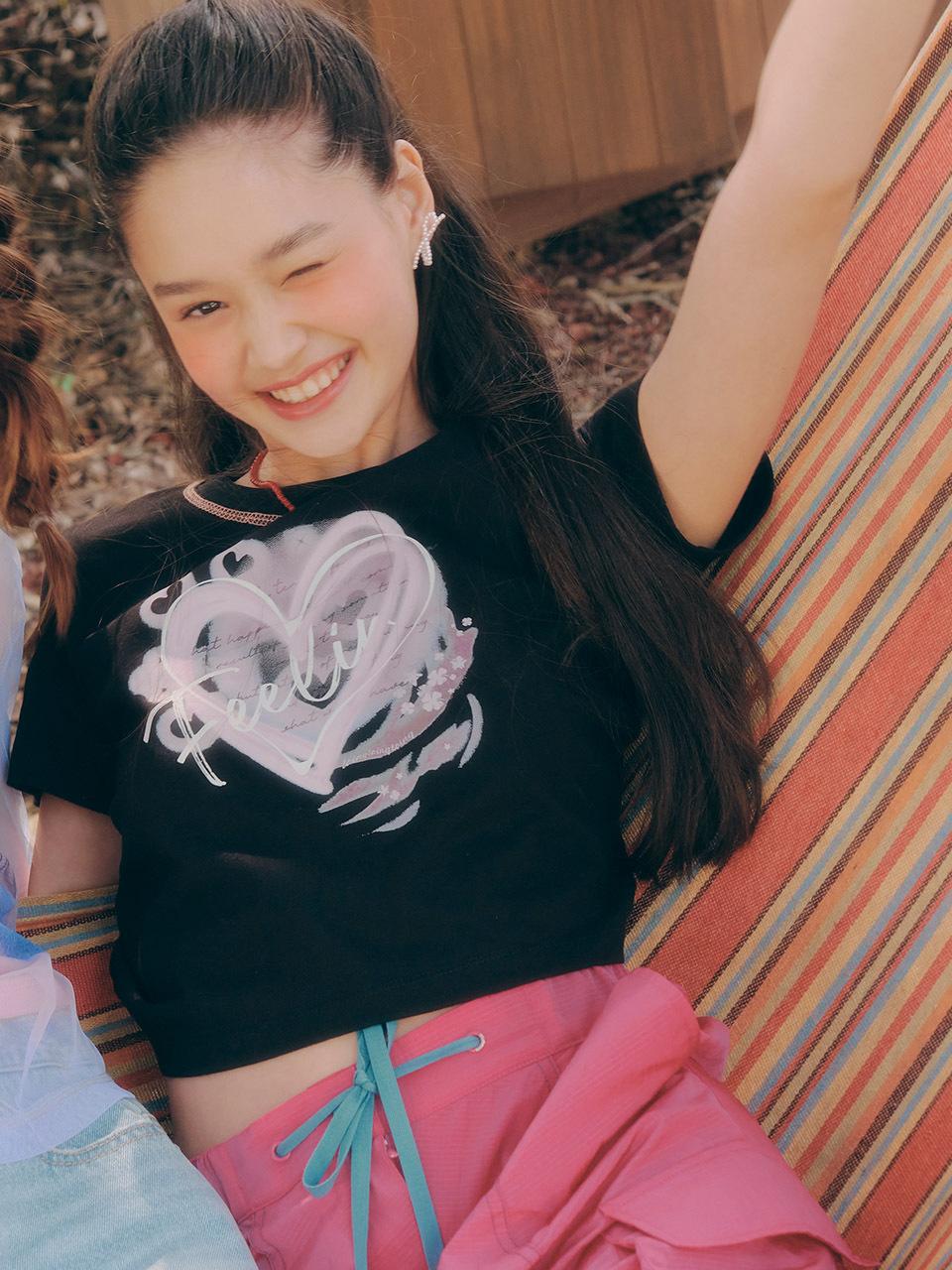 toinq Print Cropped Blouse