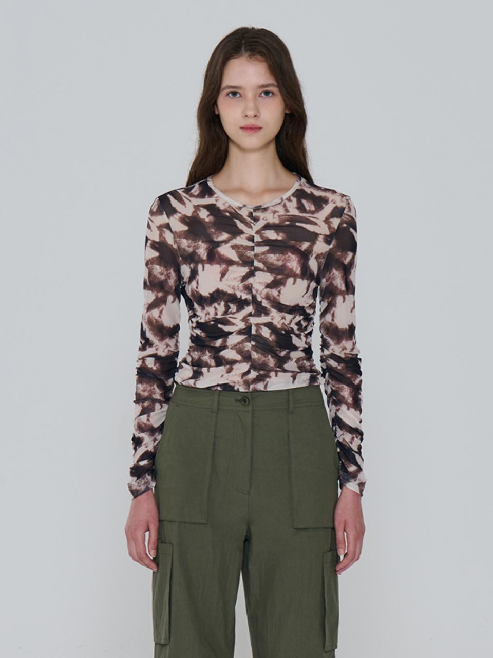 toinq Print Mesh Stretchy T-shirt (T249MTS906W)