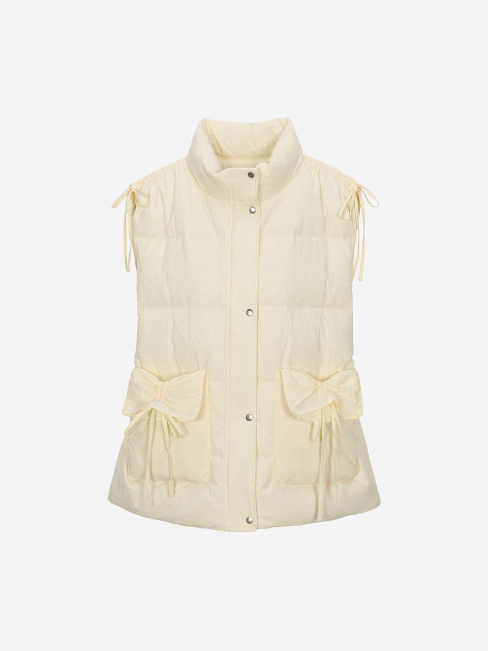 toinq Ribbon String Adjustable Overfit Down Vest (T249MDJ904W)