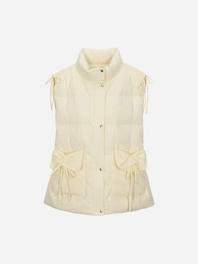 toinq Ribbon String Adjustable Overfit Down Vest (T249MDJ904W)