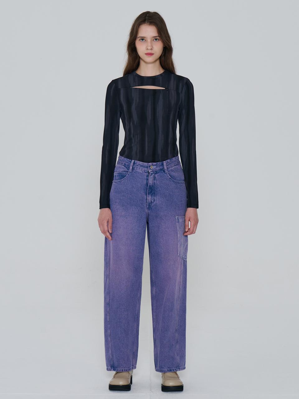 toinq Side Pocket Wide Leg Washed Denim Pants [Pink] (T249MJE904W)