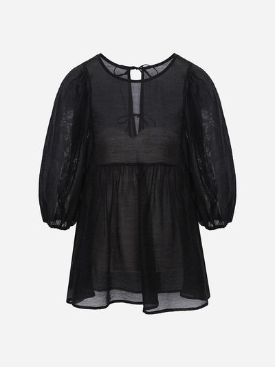 toinq Sleeve Tuck Loose Fit Blouse