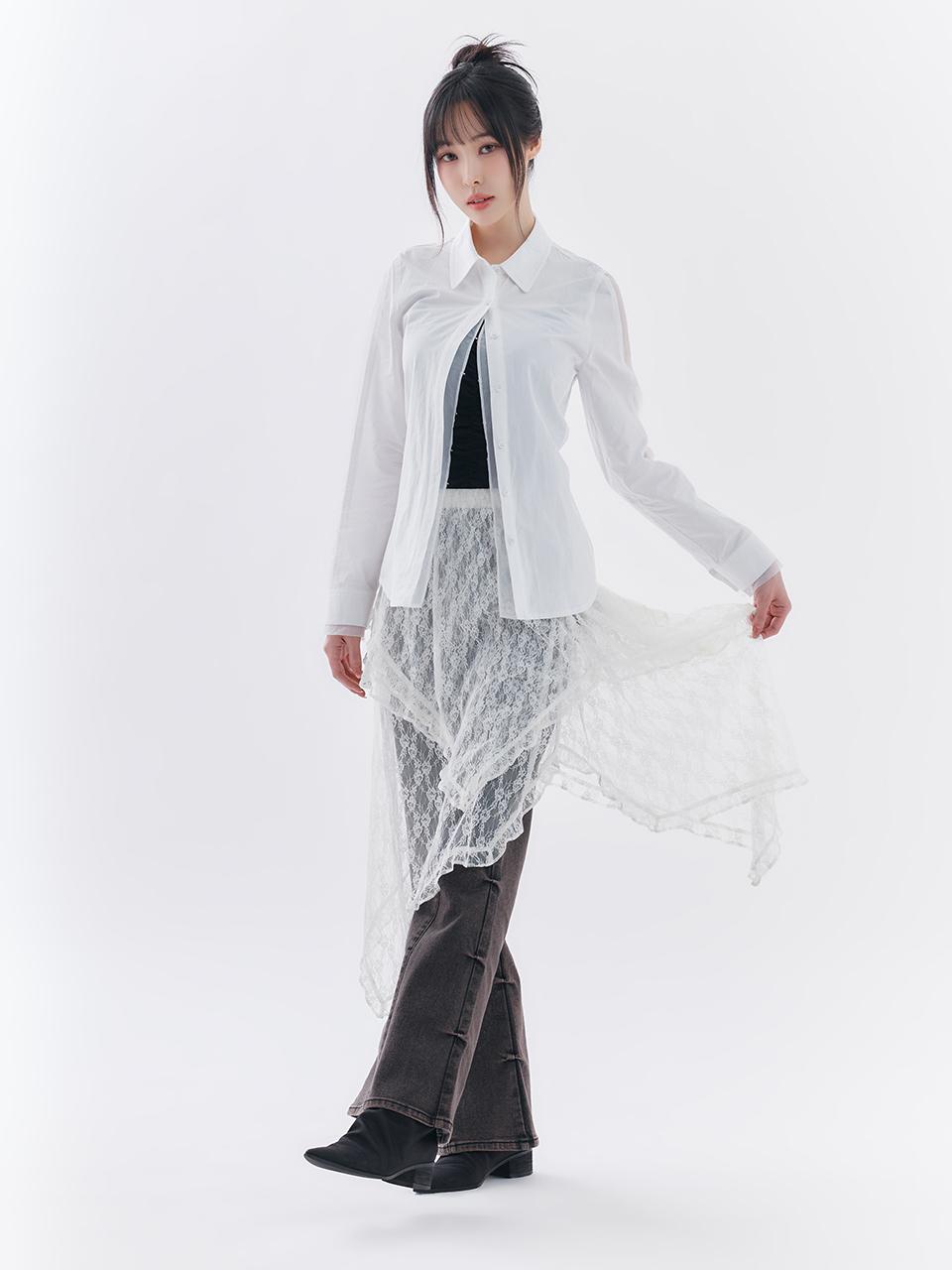 toinq Two-way Sheer Organza Cotton Shirt (T249MBL902W)