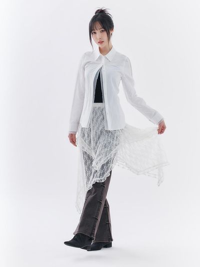 toinq Two-way Sheer Organza Cotton Shirt (T249MBL902W)