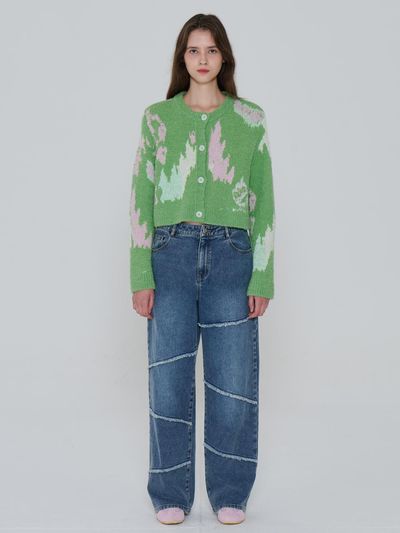 toinq Unbalanced Cut Wide Fit Denim Pants (T249MJE906W)