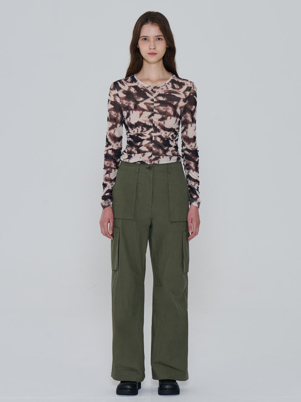 toinq Wide Cotton Knee Tuck Cargo Pants (T249MPT901W)