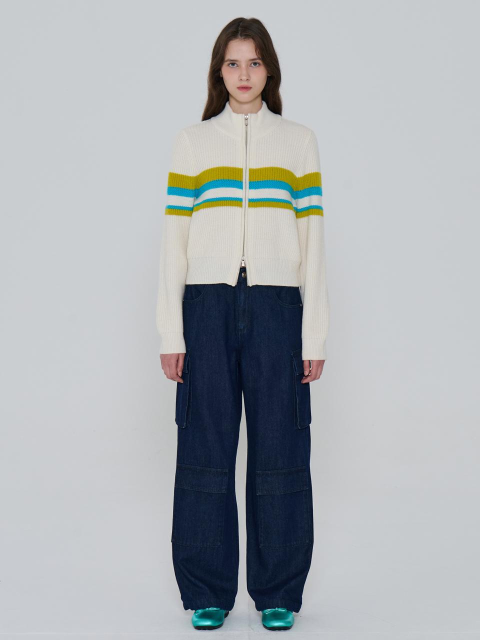 toinq Wool Blend Zip-up Knit Cardigan (T249MCD904W)