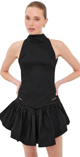 Tolu Coker Tolu Coker High Neck Backless Mini Dress Black