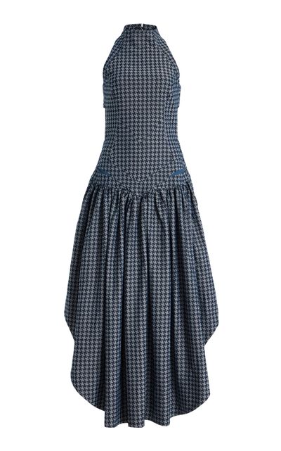 Tolu Coker OpenBack Cotton Maxi Dress Navy L