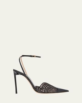 TOM FORD 85mm Lace Patent Leather Pumps