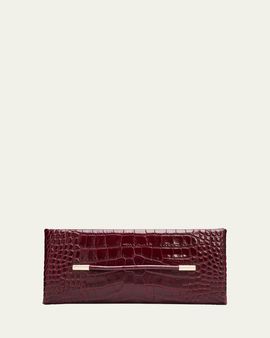 TOM FORD Ava Croc-Embossed Leather Clutch