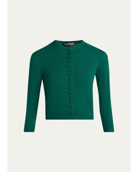 TOM FORD Cashmere Shrunken Crop Crewneck Cardigan