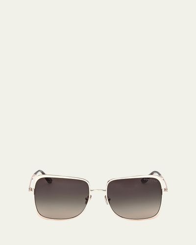 TOM FORD Chloe 52mm Oval Acetate Sunglasses