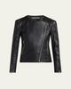 TOM FORD Collarless Leather Moto Jacket - 1