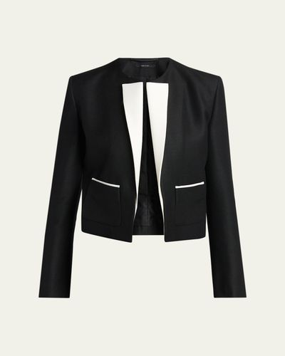 TOM FORD Contrast Silk-Lapel Open Jacket