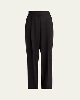 TOM FORD Double-Pleated Wool Straight-Leg Trousers