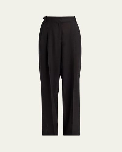 TOM FORD Double-Pleated Wool Straight-Leg Trousers