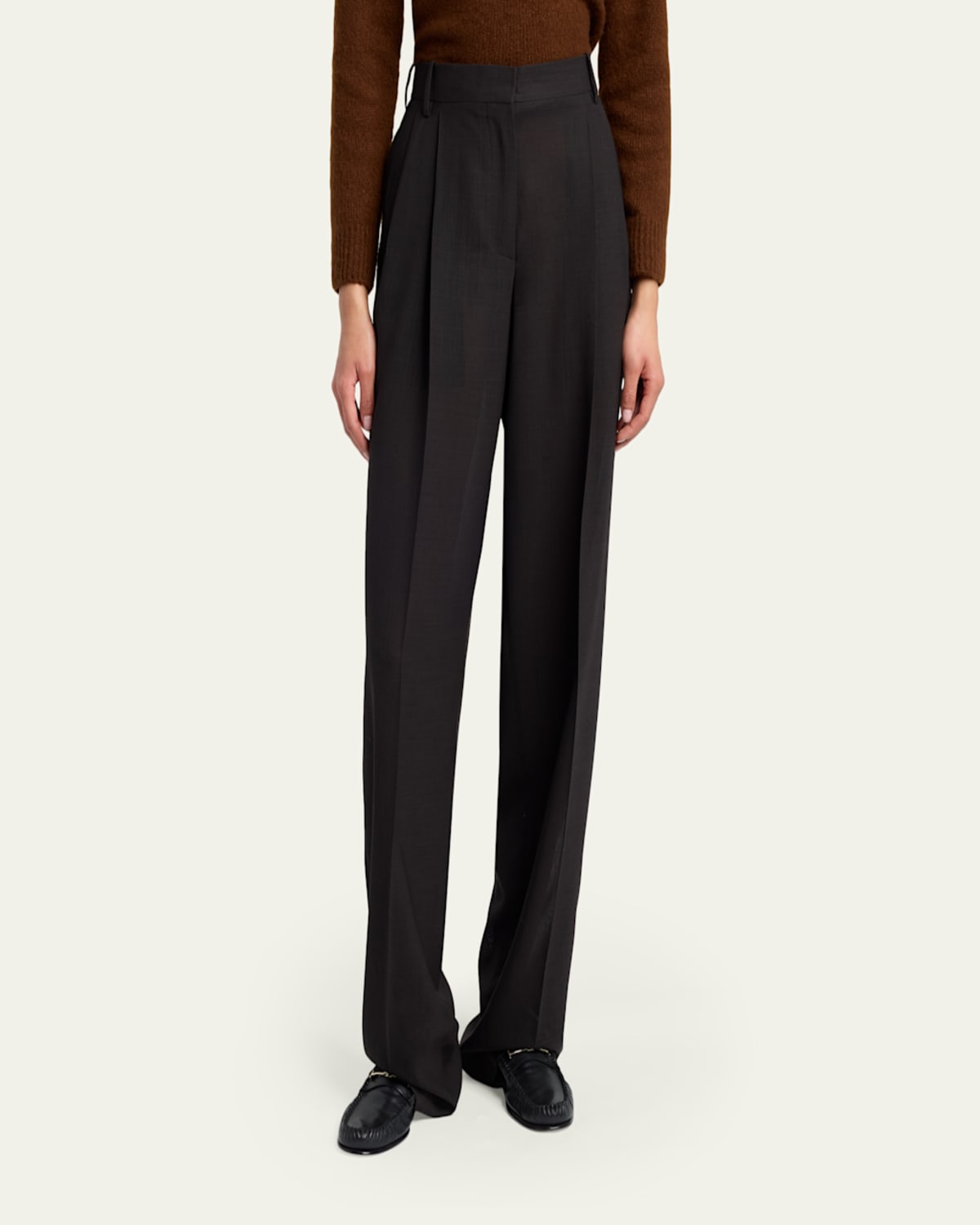 TOM FORD - Double-Pleated Wool Straight-Leg Trousers