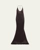 TOM FORD Draped Backless Satin Gown - 1
