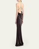 TOM FORD Draped Backless Satin Gown - 3