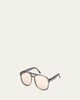 TOM FORD Grey Transparent Acetate Aviator Sunglasses - 2