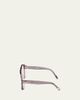 TOM FORD Grey Transparent Acetate Aviator Sunglasses - 3