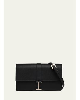 TOM FORD Hanging T Grain Leather Wallet on Strap