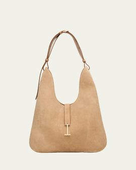 TOM FORD Kara Medium Hanging T Suede Hobo Bag
