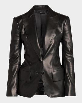 TOM FORD Leather Peak Lapel Jacket
