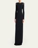 TOM FORD Long-Sleeve Chainmail-Trim Silk Column Gown - 2