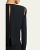 TOM FORD Long-Sleeve Chainmail-Trim Silk Column Gown - 5