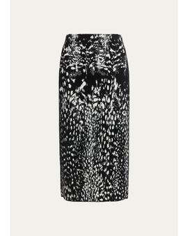 TOM FORD Lynx Jacquard Compact Velvet Knit Pencil Skirt