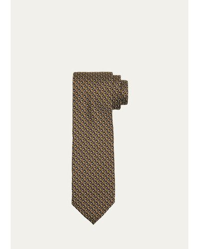 TOM FORD Men's Check Square Dot Silk Tie