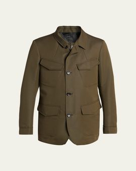 TOM FORD Men's Compact Nylon Flap-Pocket Field Jacket