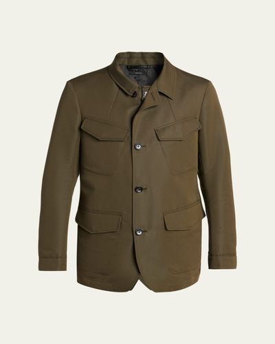TOM FORD Men's Compact Nylon Flap-Pocket Field Jacket