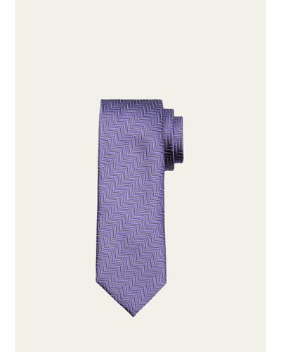 TOM FORD Men's Contrast Herringbone Silk Tie