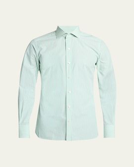 TOM FORD Men's Cotton Pinstripe Slim-Fit Dress Shirt