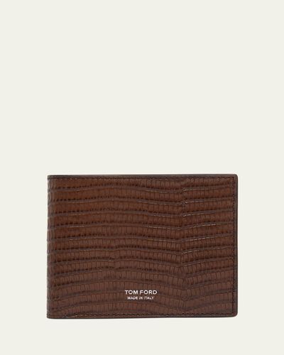 TOM FORD Men's Croc-Effect Leather Bifold Wallet
