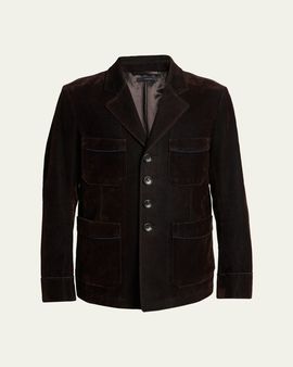 TOM FORD Men's Flocked Cotton Blend Patch Pocket Blazer