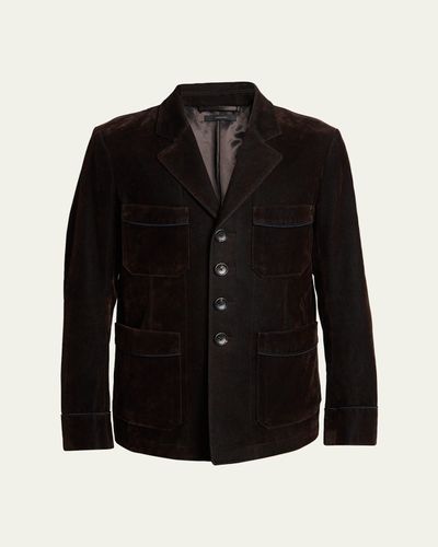 TOM FORD Men's Flocked Cotton Blend Patch Pocket Blazer