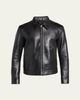 TOM FORD Men's Full-Zip Grained Leather Jacket - 1