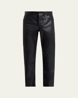 TOM FORD Men's Grained Leather Straight Leg Five-Pocket Pants