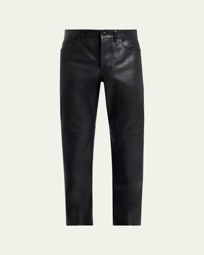 TOM FORD Men's Grained Leather Straight Leg Five-Pocket Pants