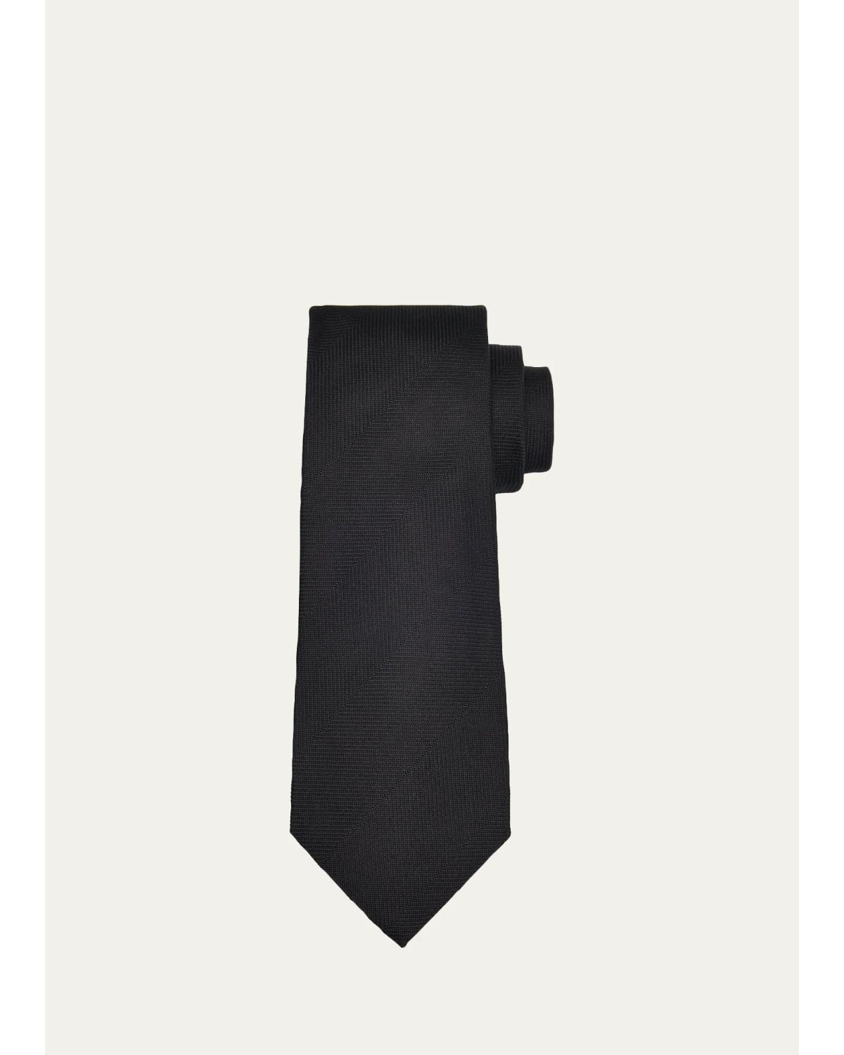 TOM FORD Men's Large Tonal Herringbone Silk Tie