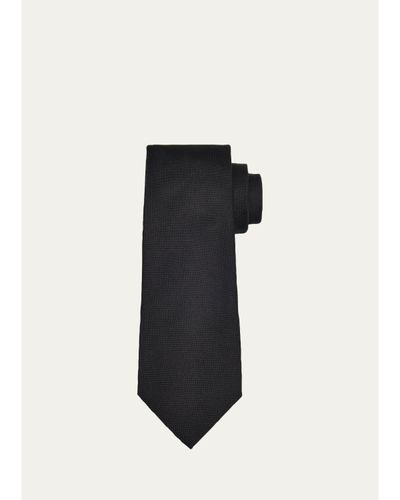 TOM FORD Men's Large Tonal Herringbone Silk Tie