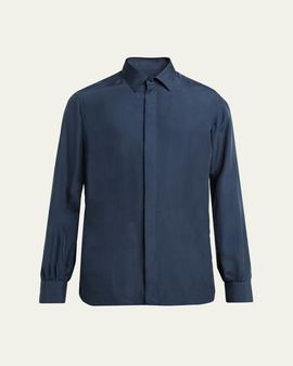 TOM FORD Men's Lyocell Enzyme-Wash Button-Down Shirt